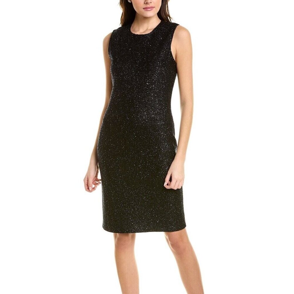 St. John Timeless Tweed Bateau Neckline  Shift Dress SIze 14